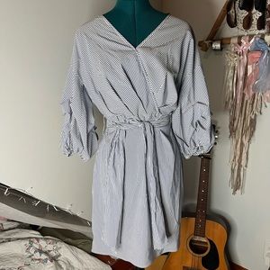 a.moss striped short dress